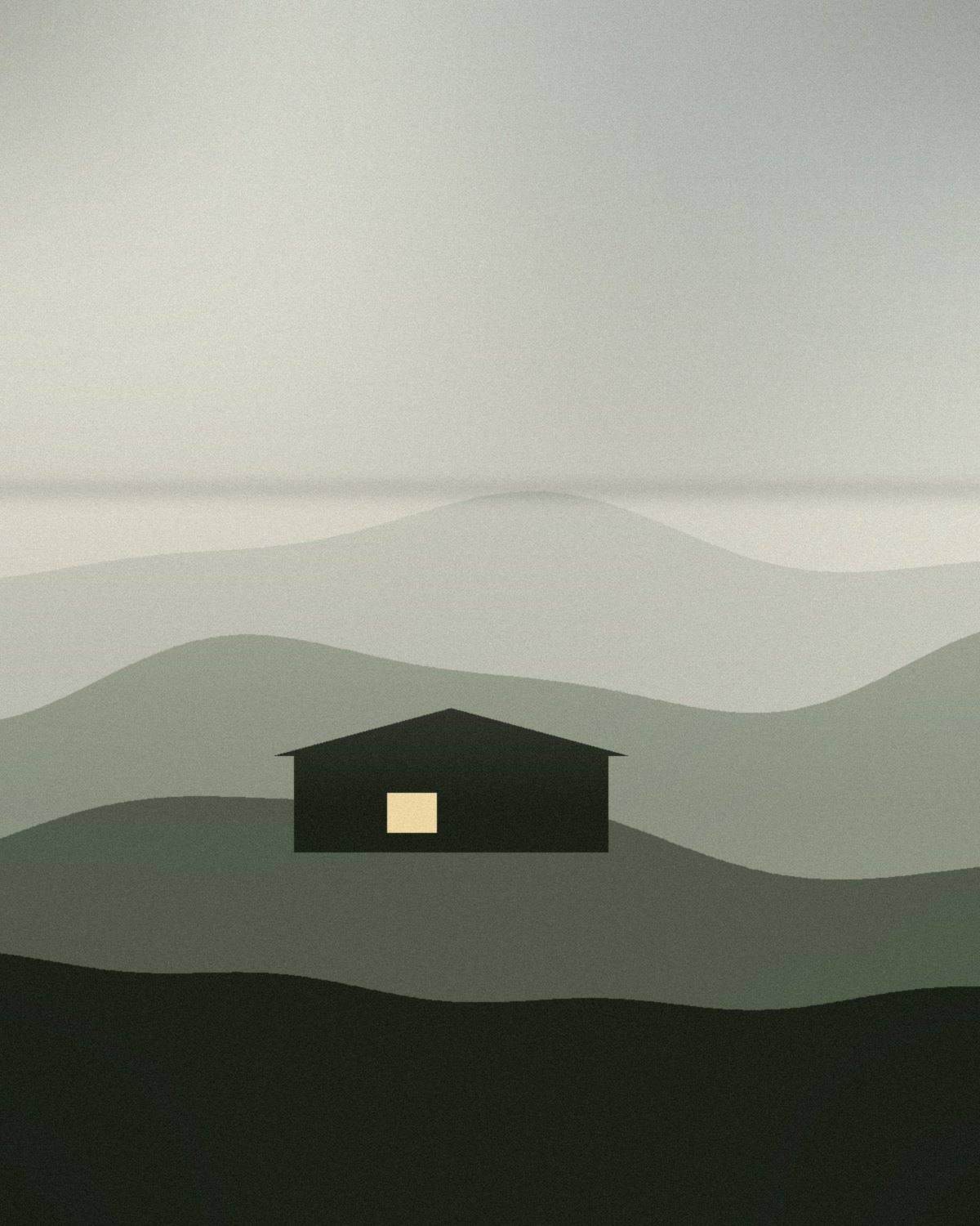 A house in the hills at dusk